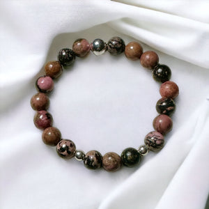 Fancy Beads - Rhodonite 8MM Bracelet