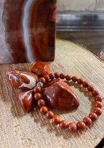 Fancy Beads - 6MM Red Stone Jasper Bracelet