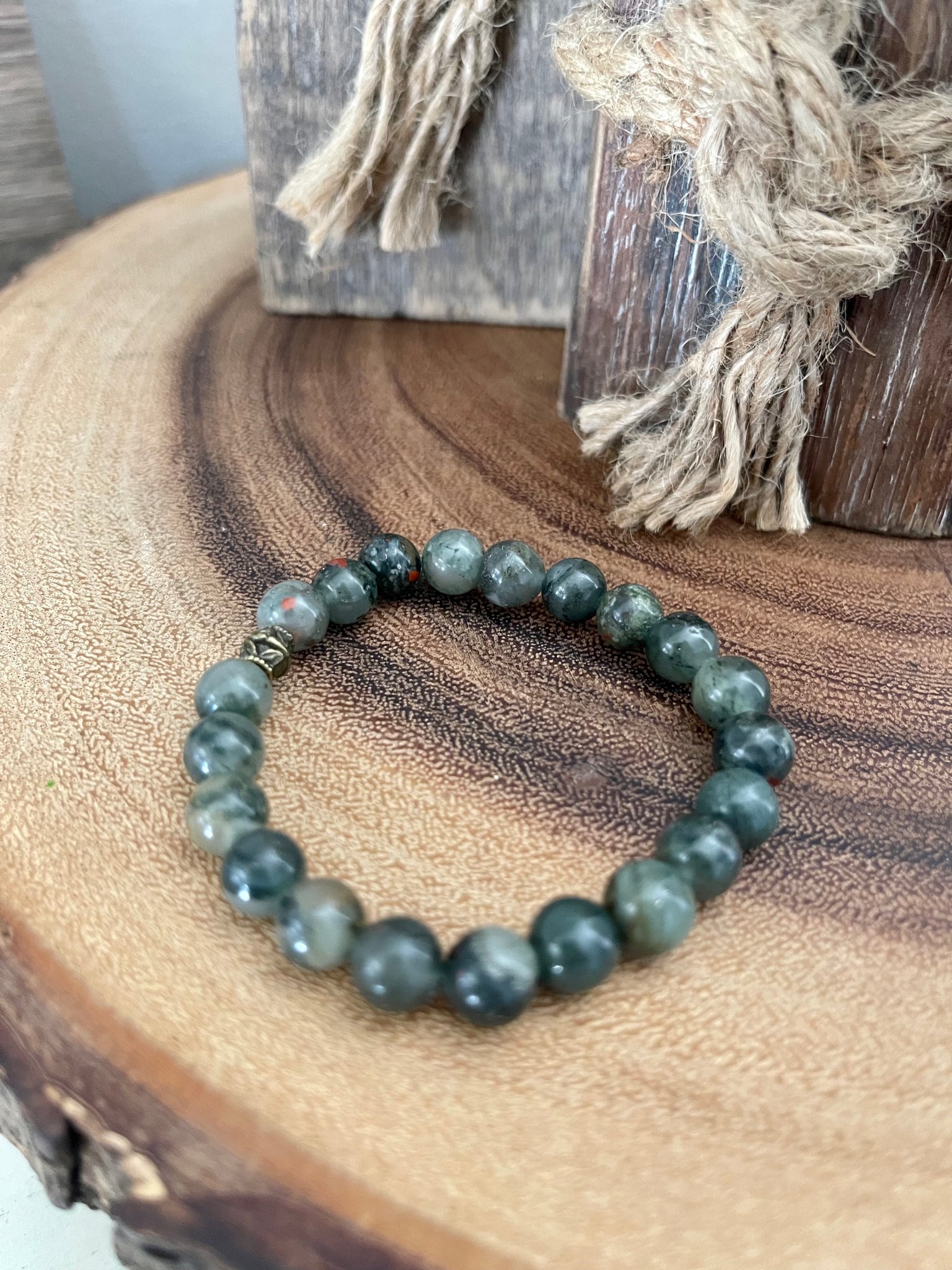 Fancy Beads - African Bloodstone 8MM Bracelet