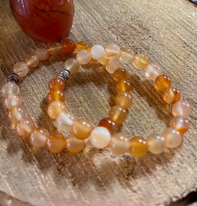 Fancy Beads - 8mm Carnelian Bracelet