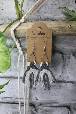 Wooden Kelowna - Macrame Earrings