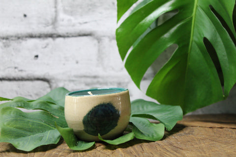 Heart & Solace - Throat Chakra Pottery Candle - Heart & Solace