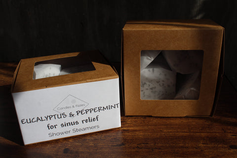 Candles & Fizzies - Shower Steamers - Eucalyptus & Peppermint For Sinus Relief