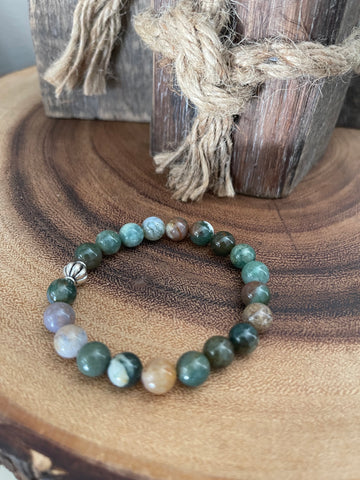 Fancy Beads - Indian Agate 8MM Bracelet