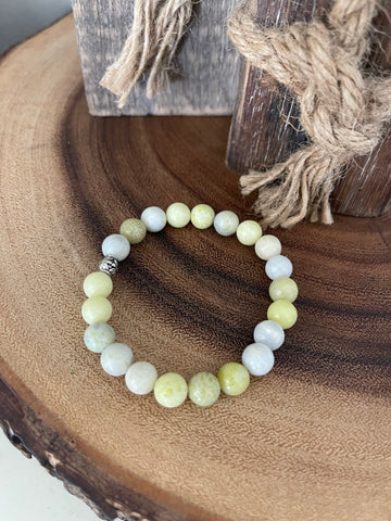 Fancy Beads - 8mm Lemon Jade Bracelet