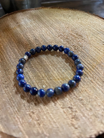 Fancy Beads - 6MM Lapis Bracelet