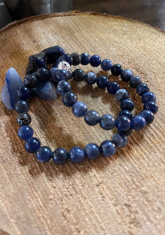 Fancy Beads - 8MM Sodalite Bracelet