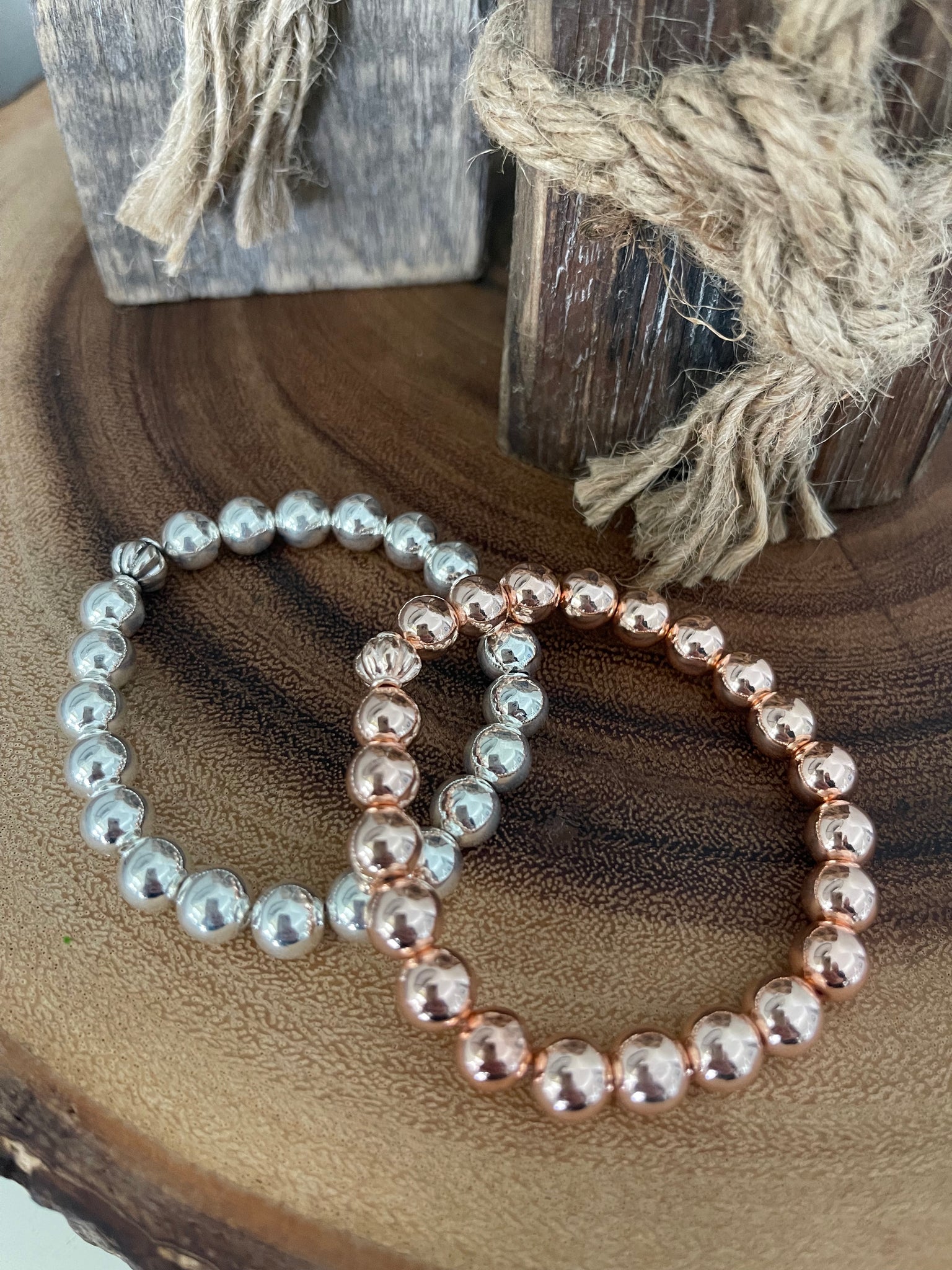 Rose Gold Hematite 8mm Bracelet